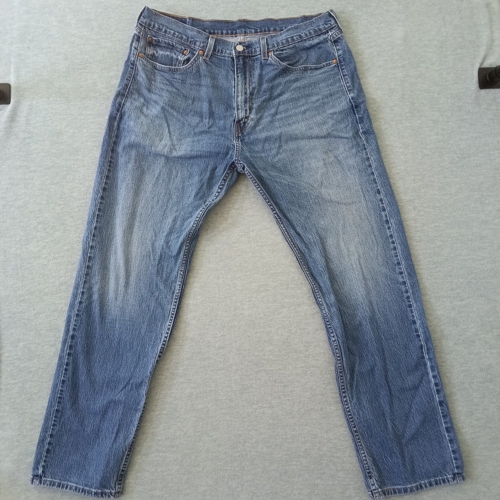Levis 505 Regular Fit Mens Medium Wash Straight Leg Stretch Jeans W36 L32 Blue
